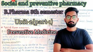 Preventive MedicineSocial and preventive pharmacyUnit2part1 Bpharma 8th semester [upl. by Adnawt503]