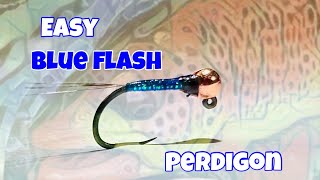 Easy Blue Flash Perdigon for Beginner Fly Tiers [upl. by Nosbig54]