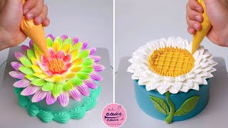 Novelty Colorful Flower Cake Decorating Ideas For Everyone  Easy Cake Tutorials For Beginners [upl. by Bullis]