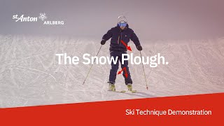 Ski Technique Demonstration  Getting started with the SNOW PLOUGH [upl. by Aiuqcaj]