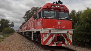 1AD8 races through Salisbury North with NR110 Ghan  NR75 Ghan [upl. by Verine]