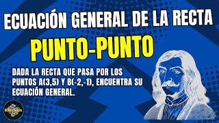 PUNTO PUNTO  Ecuación General de la Recta  Kalculin  ejercicio resuelto [upl. by Esyli]