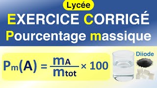 Le pourcentage massique dun constituant dans un mélange  EXERCICE corrigé  Physique chimie [upl. by Annairdua878]