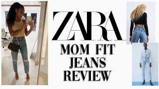 I TRIED ON ALL THE MOM JEANS FROM ZARA  MOM FIT JEAN TRY ON HAUL  PETITE FRIENDLY  DeUndrea lcs [upl. by Crin221]