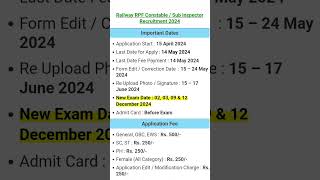 RPF Exam Date 2024 railway rpf [upl. by Ecadnak]