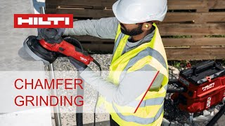 HOWTO Chamfer grinding Hilti DGH 130 Concrete grinder [upl. by Lengel]