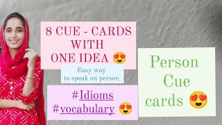 8 Cue cards cover with one single idea  SumanIELTSJan to April cuecard related to person [upl. by Neelav308]