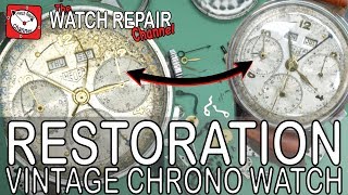 Restoration  Heuer triple date valjoux 72c watch repair tutorial project [upl. by Anek]