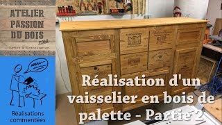 Réalisation dun vaisselier en bois de palette  Les parements tiroirs et portes partie 2 [upl. by Kordula82]