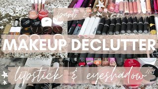 Makeup Collection Declutter Part 2 Lipsticks and Eyeshadows I Shawna Ripari [upl. by Tortosa]