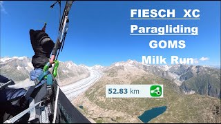 FIESCH 50km Triangle  Paragliding XC  GOMS [upl. by Llewej]