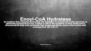 Medical vocabulary What does EnoylCoA Hydratase mean [upl. by Marciano806]