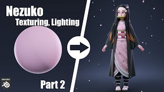 Sculpting Nezuko Demon Slayer  Part 2  Blender 3D Character Timelapse [upl. by Yeliah]