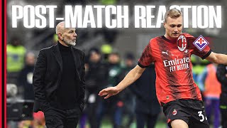 Pioli and Pobega postmatch reactions  MilanFiorentina [upl. by Yllet973]