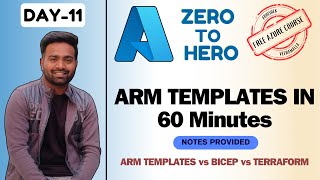 Day 11  Azure Resource Manager Templates in 60 Minutes  ARM templates vs Bicep  ARM vs Terraform [upl. by Janessa]