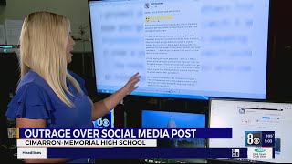 Families outraged over social media post shared by assistant principal at CimarronMemorial High Sch [upl. by Acnalb]