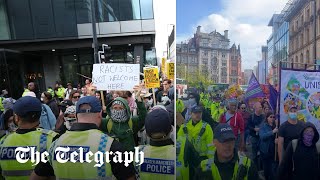 ‘Antiracism’ counterprotesters march through Manchester [upl. by Shaya]