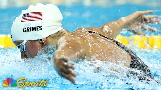 Katie Grimes golden again after 400m IM nailbiter on Singapores short course  NBC Sports [upl. by Lleder]