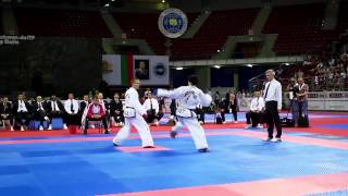 Evgeny Otsimik Rus v Ri Chung Il DPRK 57kg Male Sparring Final ITF World Championships 2013 [upl. by Narot]