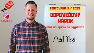 TESTOVANIE 9  2023  Ako správne vyplniť odpoveďový hárok [upl. by Alel]