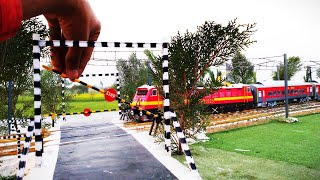 MINIATURE RAILWAY LEVEL CROSSING OF INDIAN RAILWAY  CENTY TOY TRAIN amp DIECAST [upl. by Silisav]