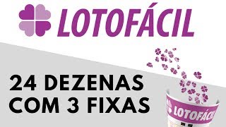 🔴 Planilha Grátis  LOTOFACIL 24 dezenas com 3 fixas  100 15 PONTOS [upl. by Eirahs]