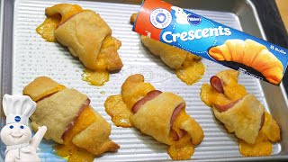 How to make Ham and Cheese Crescent RollUps  Pillsbury Crescent Rolls Recipe [upl. by Kayle865]