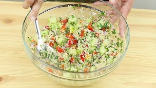 Couscous Salad  Healthy and Easy  Vegetables  Herbs [upl. by Ulric]