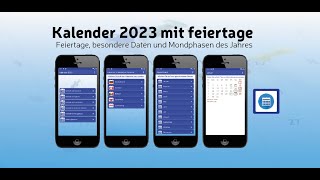 Kalender 2023 mit feiertage [upl. by Ruperta]