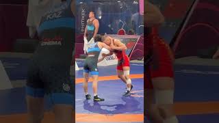 Akzhol Makhmudov KGZ vs Ibragim Magomadov KAZ wrestling борьба [upl. by Yatnuahs]