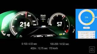 340 HP BMW 530d xDrive G30 Stage 1 0200 kmh 14 mile acceleration [upl. by Rexanne]