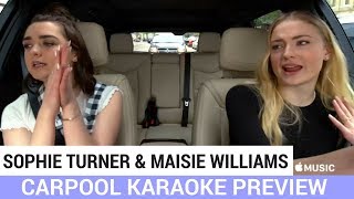 SNEAK PEEK Sophie Turner and Maisie Williams Carpool Karaoke  Hollywire [upl. by Lupee307]