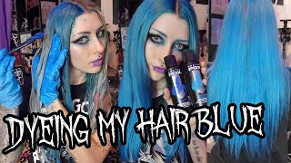 Dyeing My Hair BLUE with Arctic Fox Poseidon amp Aquamarine Hair Dye [upl. by Gonzales]