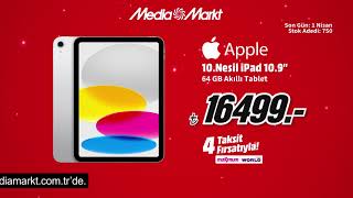 Yıldızlı teknoloji günlerinin MediaMarkt’la Tam Zamanı  Apple 10 Nesil 64 GB Wifi iPad 16499 TL [upl. by Neda873]