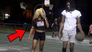 1v1 STRIP BASKETBALL CHALLENGE AGAINST MY PRETTY FRIEND GONE RIGHT 😈 [upl. by Atinat]