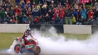 Donington Park 2008  BSB  Shaky Byrne Burnout [upl. by Aicargatla]