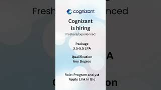 Cognizant Mass hiring for programmer analyst cognizantjob [upl. by Tod505]