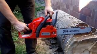 The Husqvarna 445 II Chain Saw which carries a carburettor under load [upl. by Nodearb]