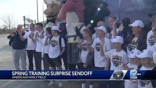 Brewers spring training surprise sendoff [upl. by Adnovaj881]