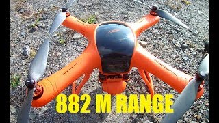 Wingsland Minivet 882 meter flight GPS Brushless Drone 58 FPV Review [upl. by Roarke519]