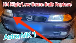 How to Change LowHigh Beam Bulb on OPEL VAUXHALL Astra F MK1 [upl. by Ozan953]