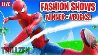 REAL FORTNITE FASHION SHOW amp HIDE amp SEEK LIVE 1 WIN  2500 VBUCKS CUSTOM MATCHMAKING fashionshow [upl. by Enner530]