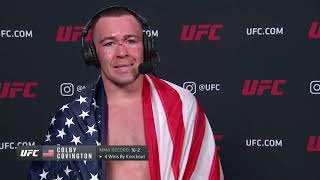 UFC Vegas 11 Colby Covington Interview after TKO win [upl. by Aiker93]