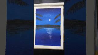 Painting moonlit night art drawing painting acrylicpainting shorts [upl. by Nayd]