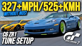 327 MPH 525 KMH Corvette C6 ZR1 Tune Setup  GT7 Speed Builds  Gran Turismo 7 Route X Racing [upl. by Corey991]