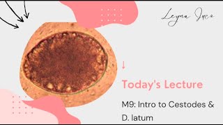 PARASITOLOGYM9 INTRO TO CESTODES amp Diphyllobothrium latum [upl. by Groome478]