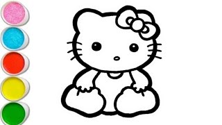 Cute Hello Kitty Drawing Painting amp Coloring For Kids and Toddlers How to Draw Hello Kitty [upl. by Notselrahc465]