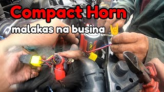 Compact horn installation  busina ng sasakyan  sobrang lakas [upl. by Ajdan]