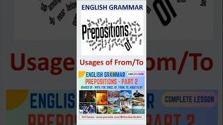 Preposition  From and To  Correct Usages of Grammar  englishgrammar learnenglish english [upl. by Frans]