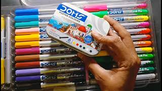 Doms brush pens 26 SHADES  Doms water colour24 SHADES  Unboxing video [upl. by Nyrem]